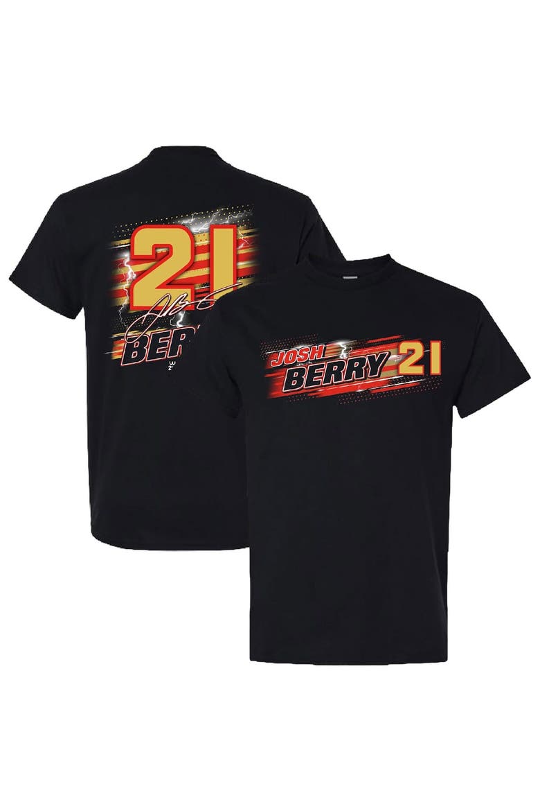 Men's Checkered Flag Sports  Black Josh Berry  Name & Number T-Shirt, Main, color, Black