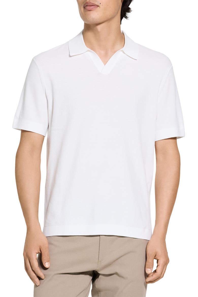 Brenan Johnny Collar Polo, Main, color, WHITE