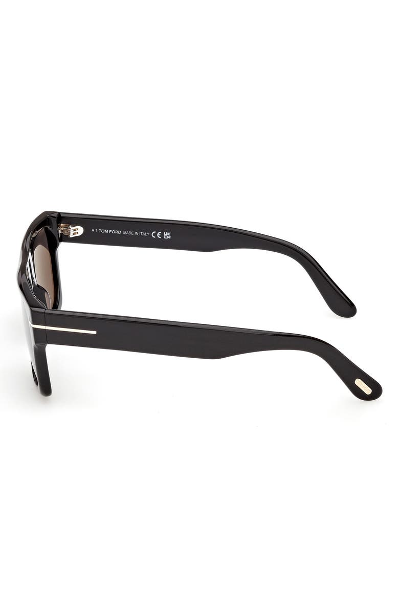 TOM FORD Cyrus 53mm Square Sunglasses, Alternate, color, Shiny Black / Smoke