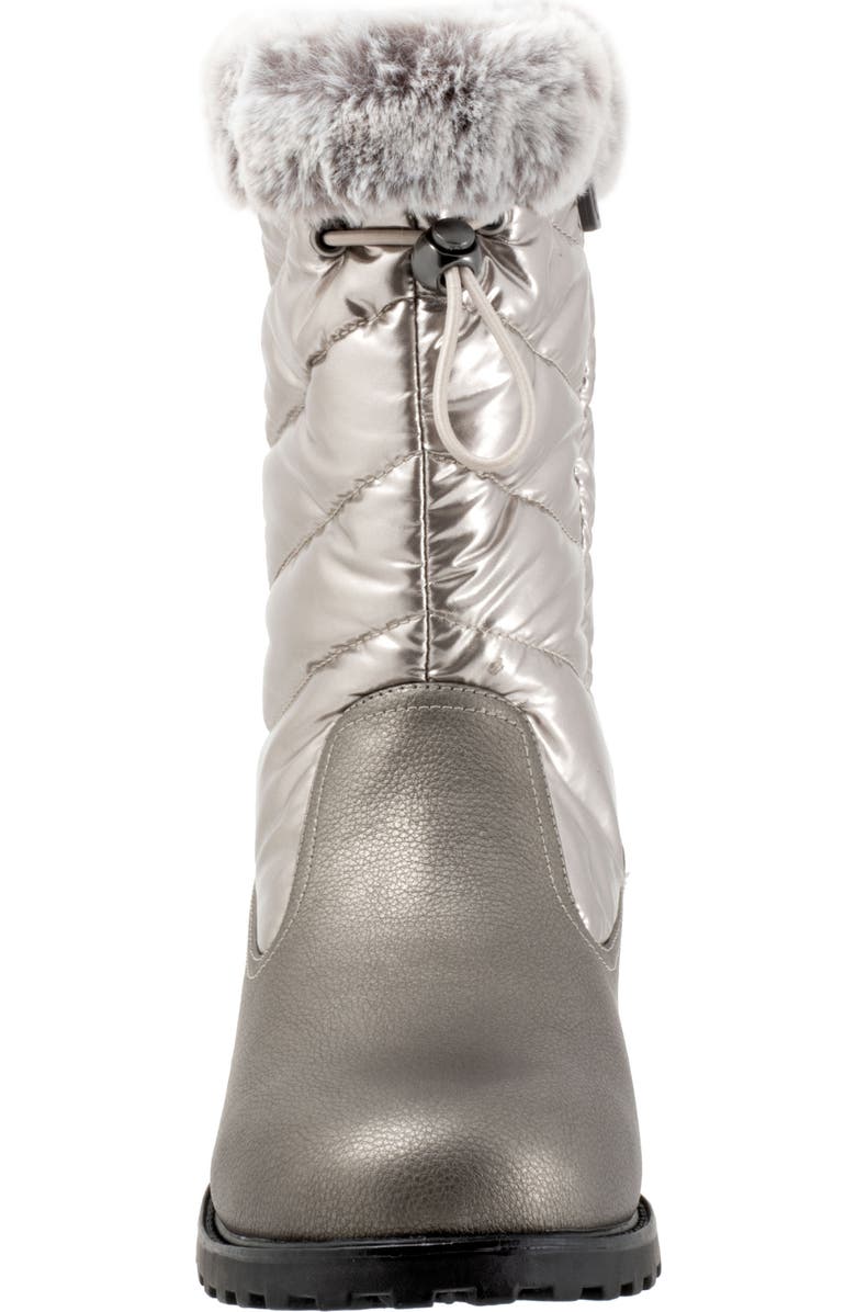 Trotters Bryce Faux Fur Trim Winter Boot, Alternate, color, Grey Tumbled