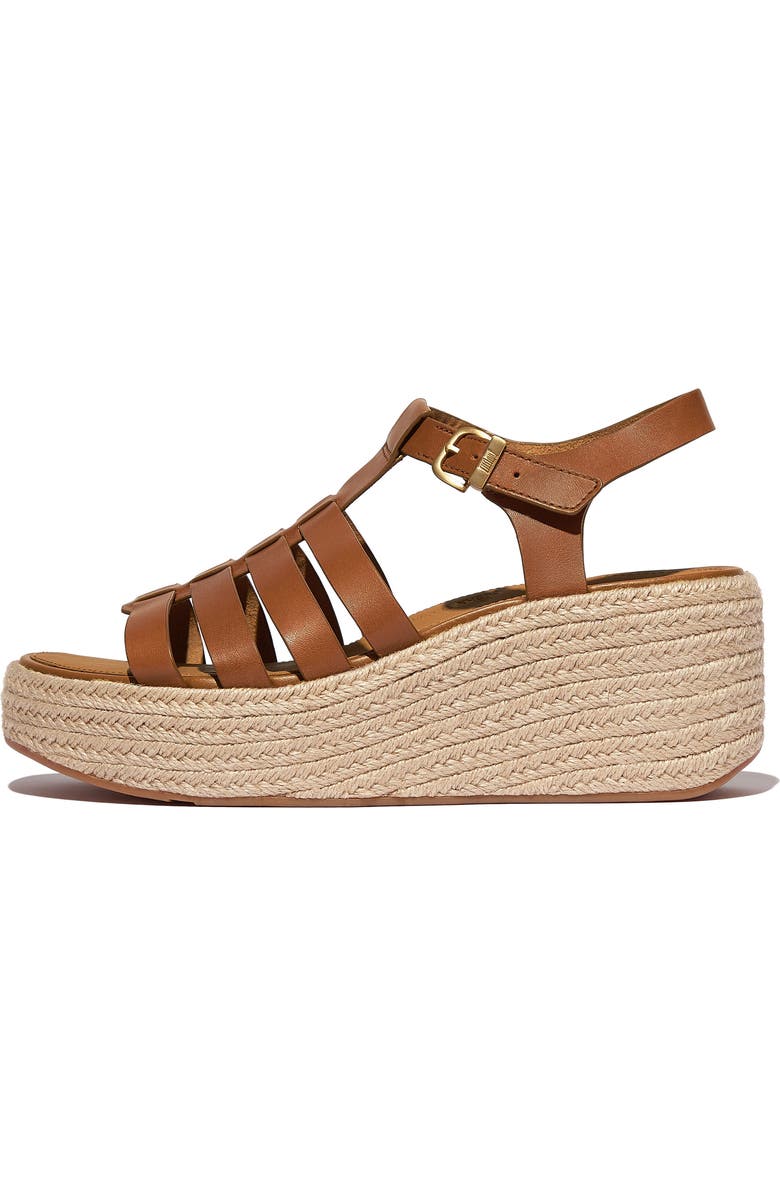FitFlop Espadrille Platform Wedge Sandal, Alternate, color, Deep Tan