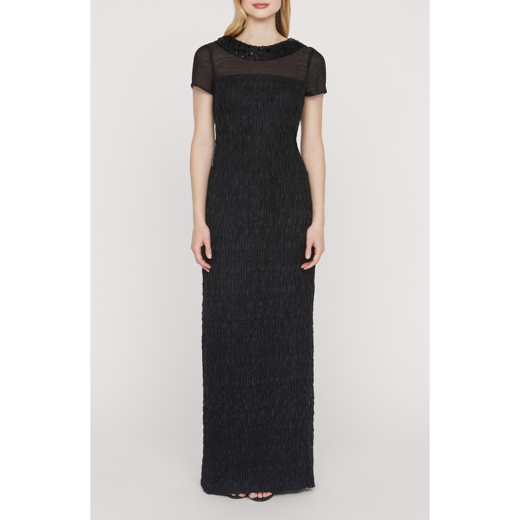 Js Collections Inaya Embellished Column Gown In Black