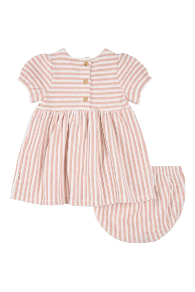 Stripe Terry Cloth Dress & Bloomers Set, Alternate, color, CORAL