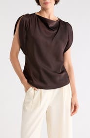 DKNY Satin Flutter Sleeve Top