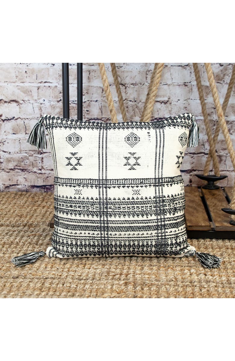 PARKLAND COLLECTION Tassel Trim Square Accent Pillow, Alternate, color, 