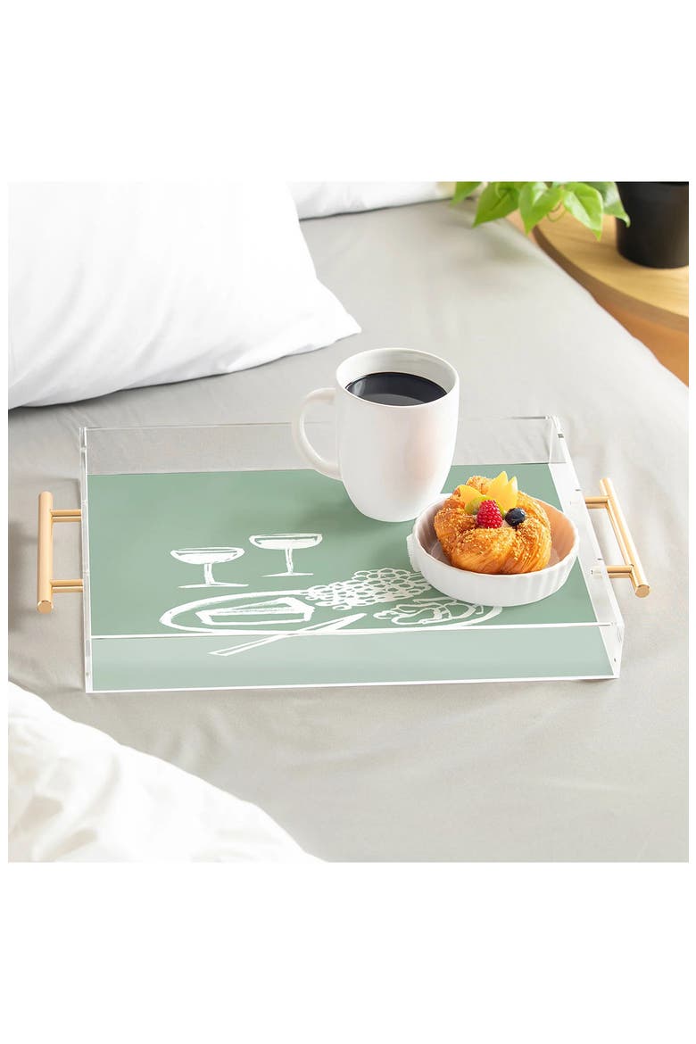 Intemporalis Wine and Cheese Acrylic Tray, Alternate, color, GREEN