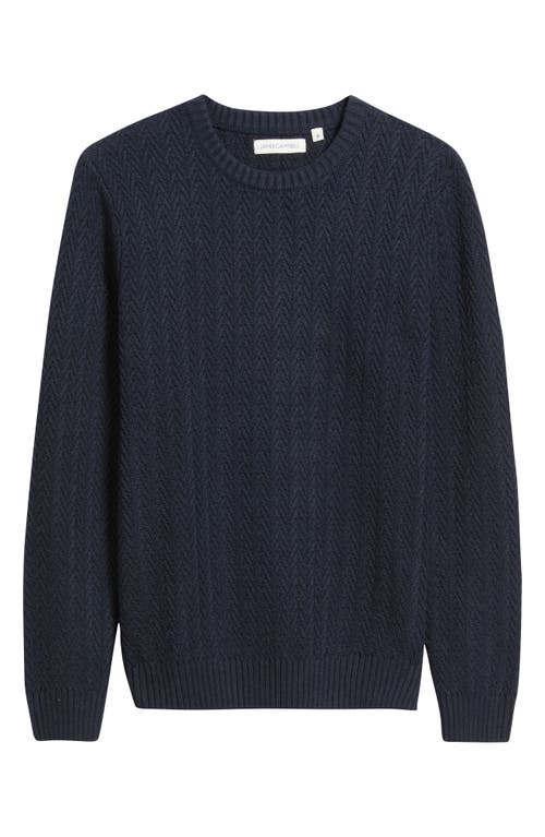 James Campbell Laggan Waffle Stitch Crewneck Sweater In Blue