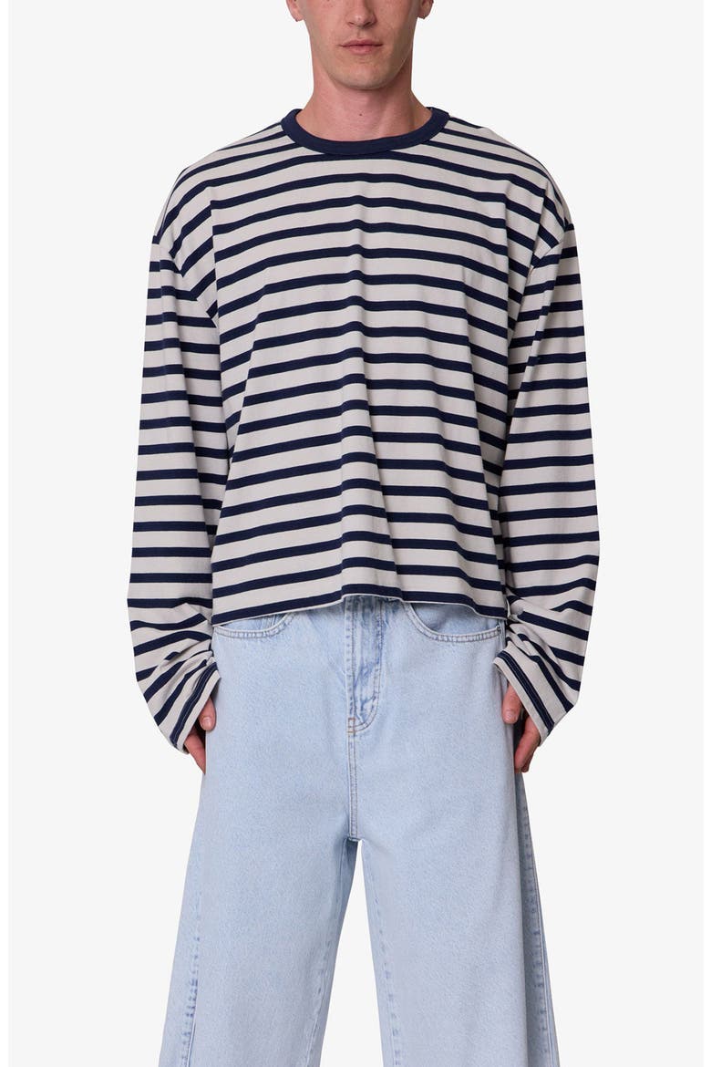 Oversize Stripe Cotton T-Shirt, Main, color, WHITE/ NAVY