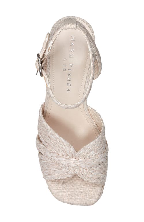 Marc Fisher Ltd Janie Raffia Ankle Strap Platform Sandal In Light Natural