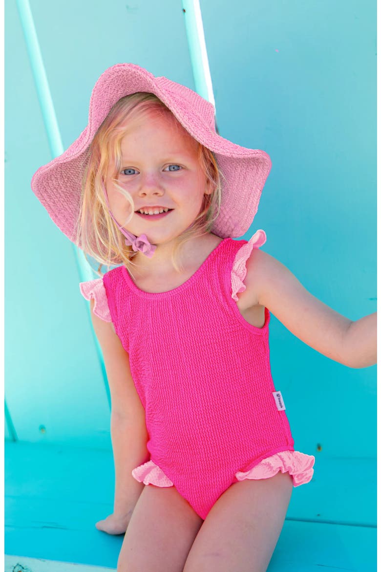 Infant Crinkle Sunhat, Alternate, color, Pink