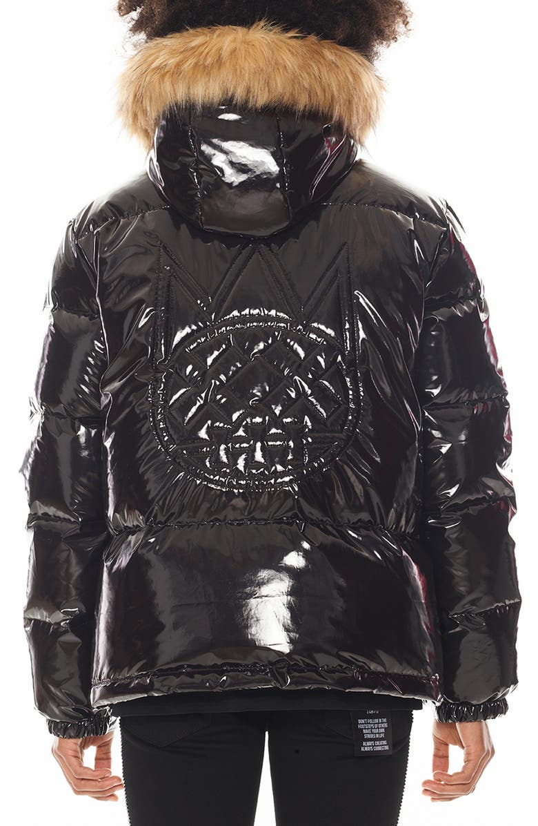 Cult of Individuality Down Puffer Jacket with Faux Fur Trim, Alternate, color, 