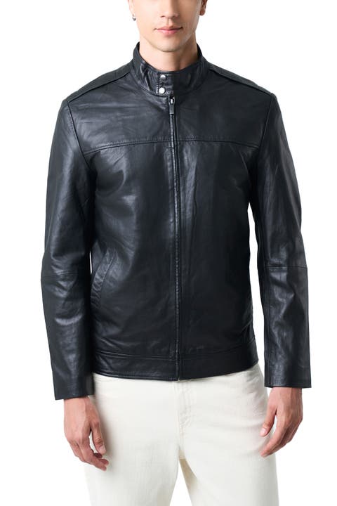 Bosa men's leather jacket semi-loose fit