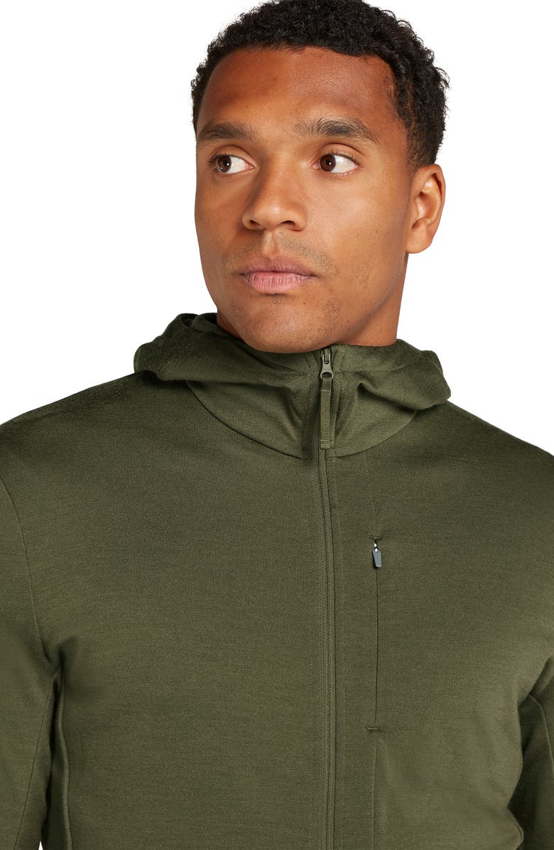 Icebreaker 260 Quantum Merino Wool Hooded Jacket, Alternate, color, Loden