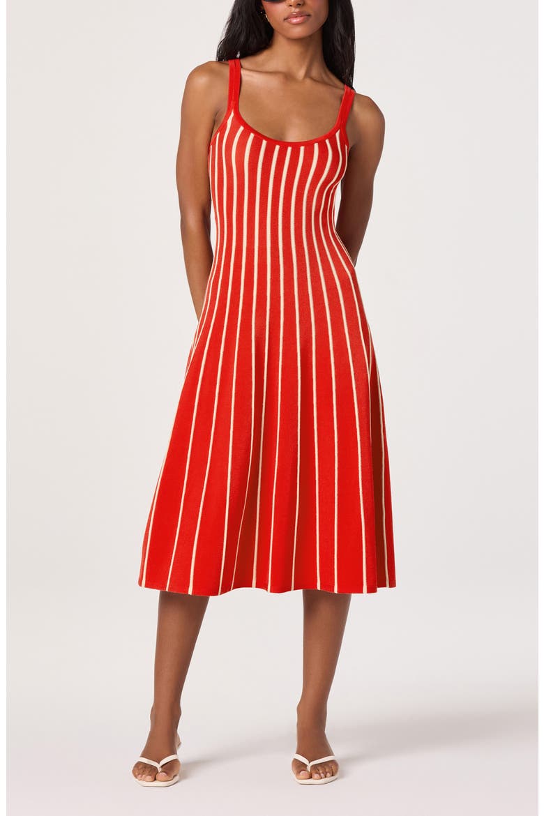 Irecia Stripe Sleeveless Sweater Dress, Alternate, color, RED STRIPE