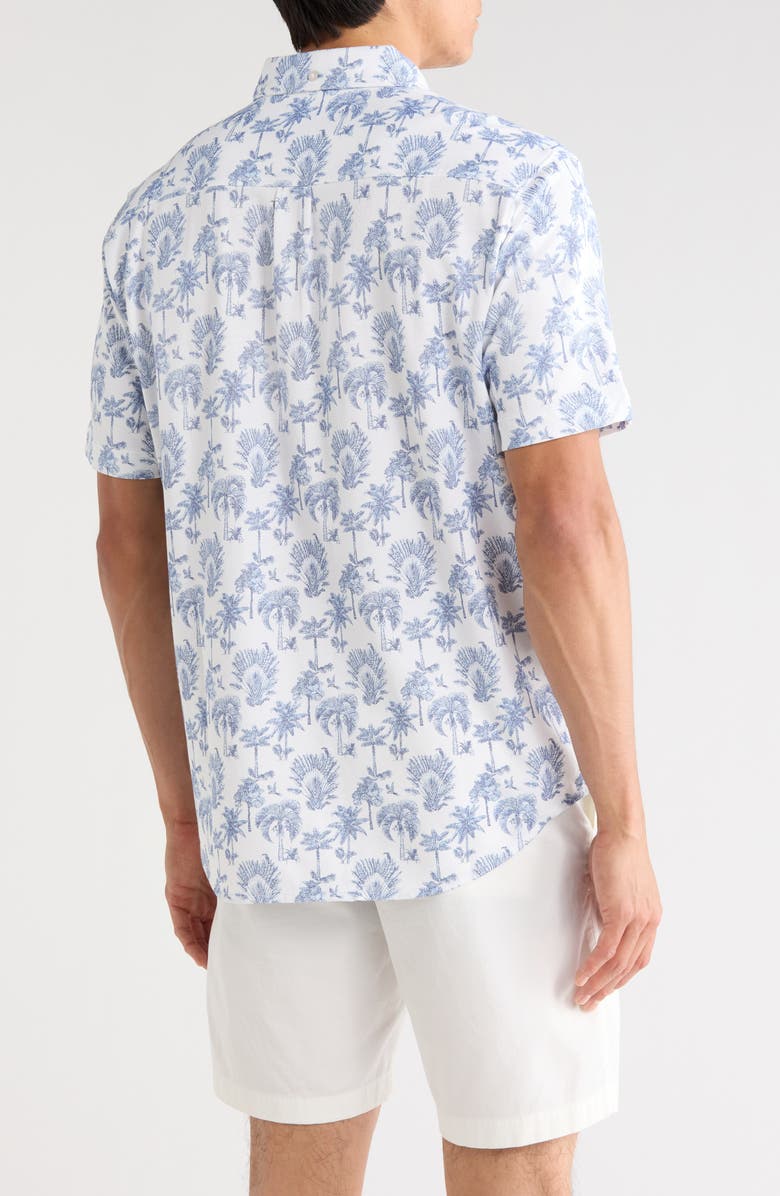 Tommy Bahama San Lucio Island Tapestry IslandZone<sup>®</sup> Knit Short Sleeve Cotton Blend Button-Up Shirt, Alternate, color, Cobalt Sea
