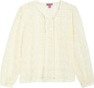 Vince Camuto Long Sleeve Lace Tassel Top