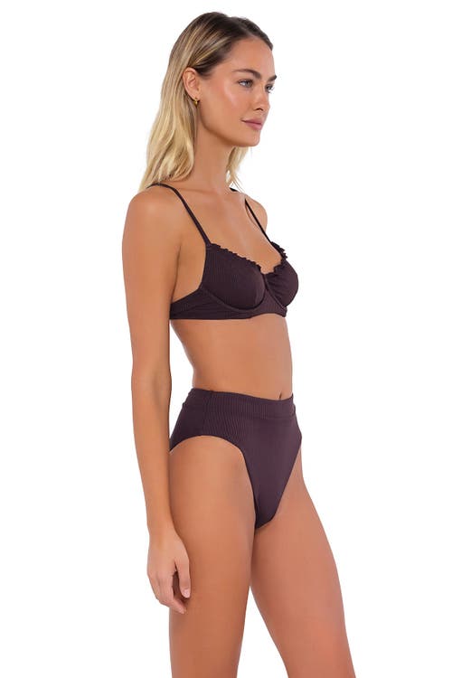 B Swim Margot Bikini Swim Bottoms In Java Flat Rib