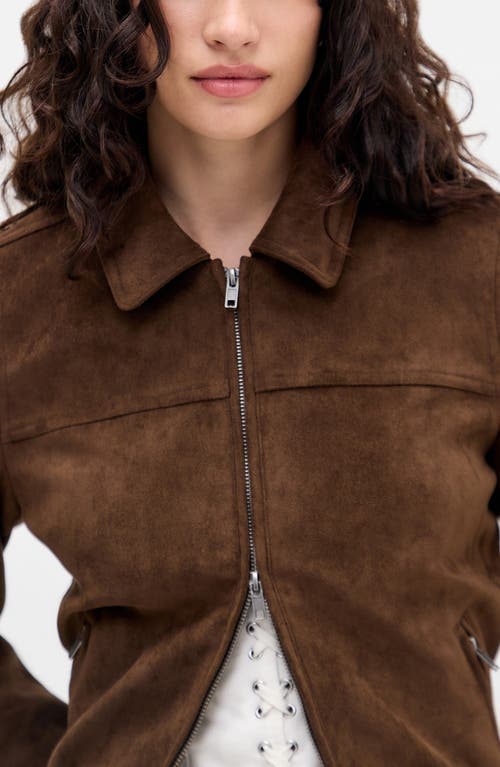 Bdg Urban Outfitters Faux Suede Zip Jacket In Brown