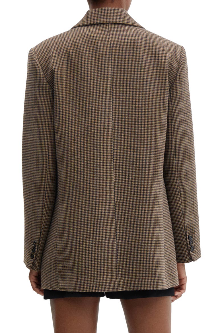 Houndstooth One-Button Suit Blazer, Alternate, color, BROWN