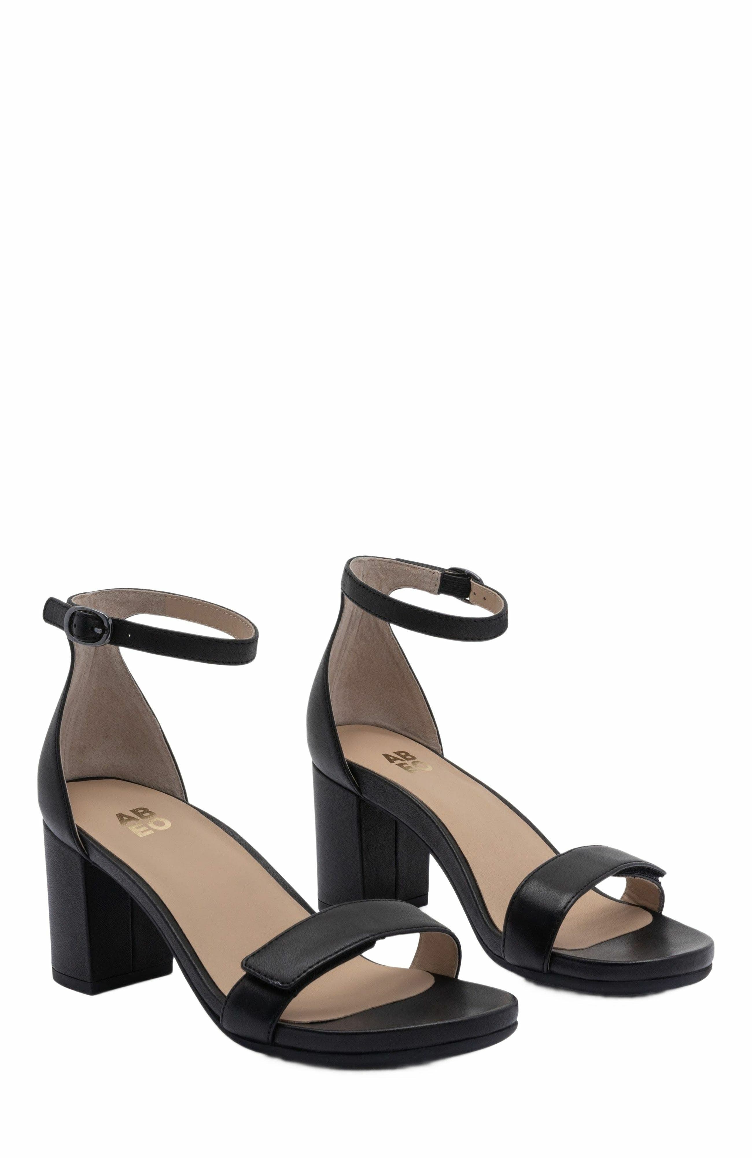 Tempo Strap Heels, Alternate, color, Black Leather - Metatarsal