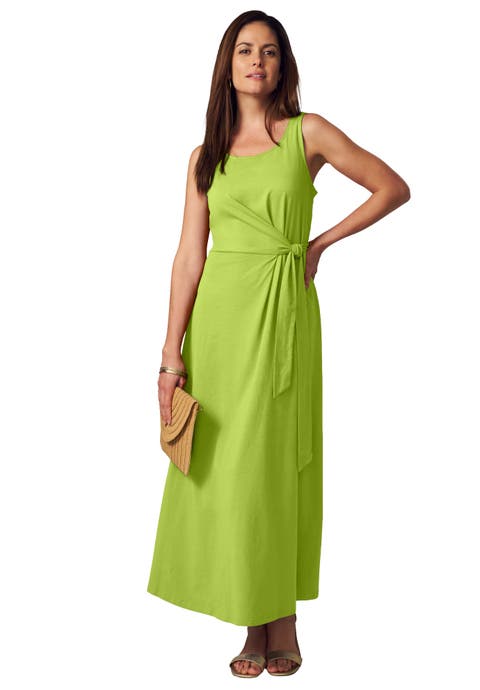 Stretch Cotton Side Tie Maxi Dress (Plus)