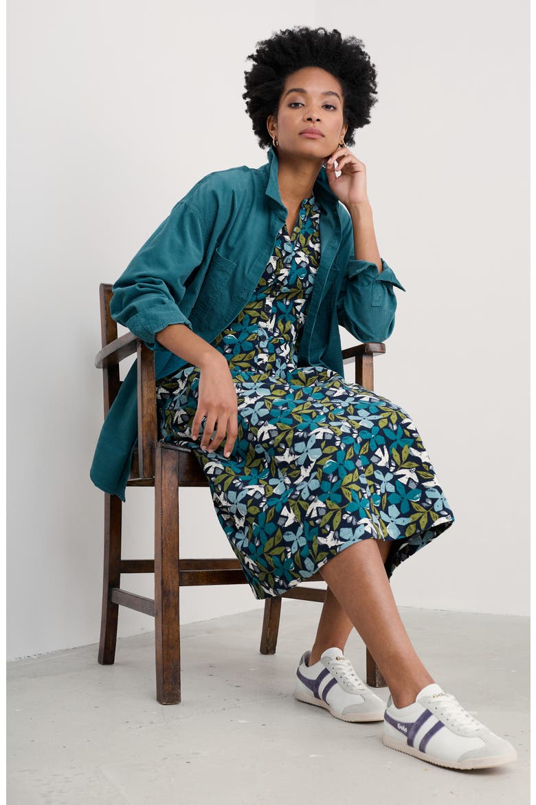 Wightwick Floral Organic Cotton Denim Midi Dress, Alternate, color, HEADLAND COLLAGE MIX