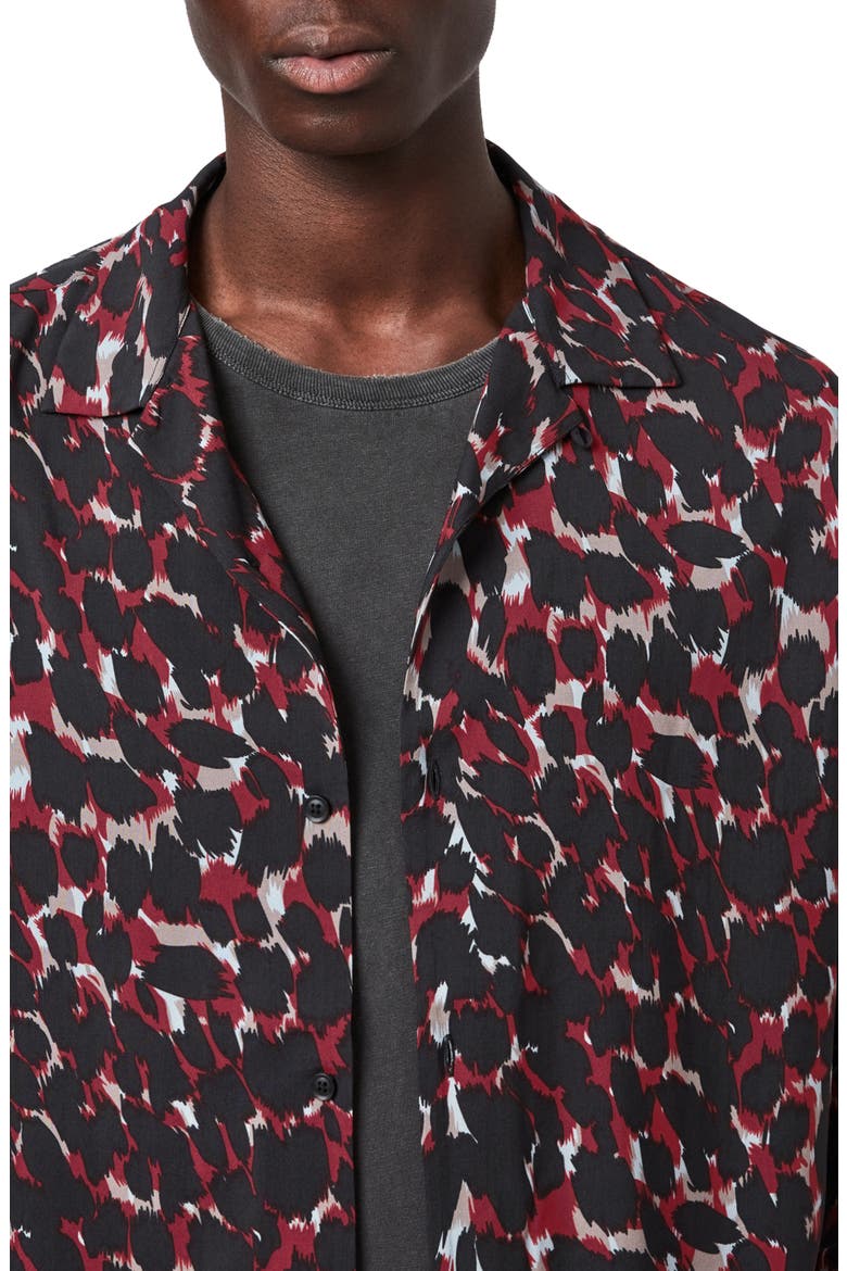 Jackson Print Button-Up Shirt, Alternate, color, RED