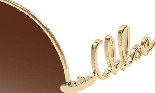 Chloé Iconic Round Metal Sunglasses In Gold