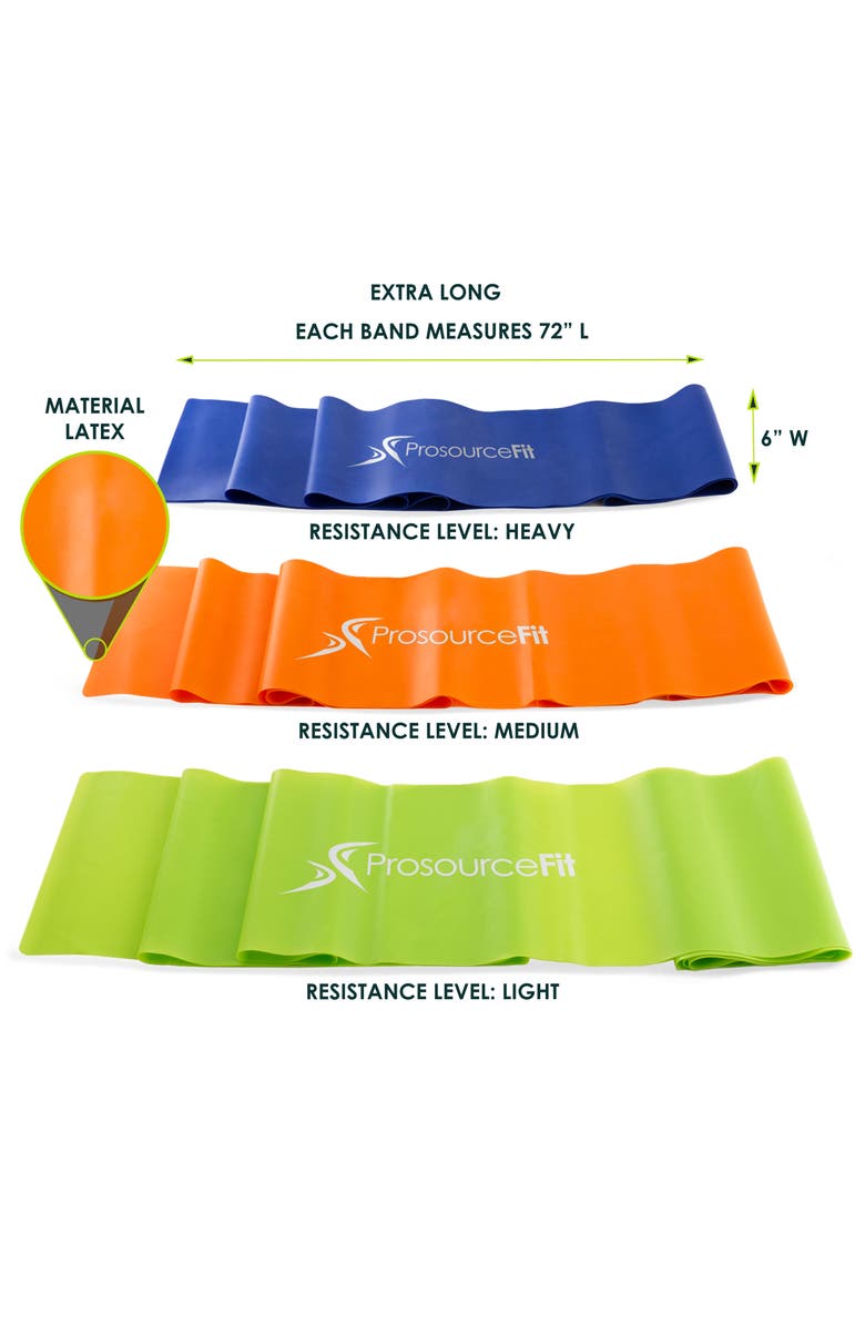 ProsourceFit Therapy Flat Resistance Bands Set, Alternate, color, Assorted