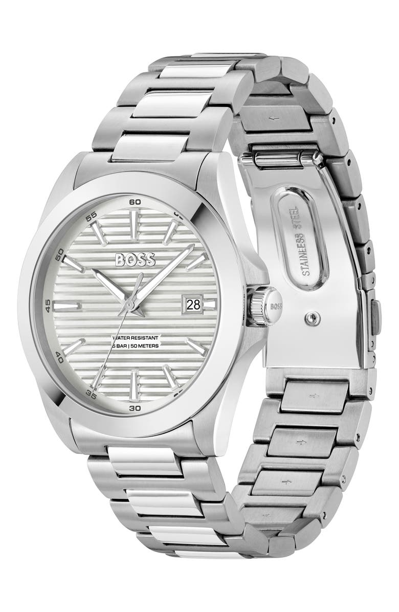 BOSS Strike Bracelet Watch, 41mm, Alternate, color, Silver