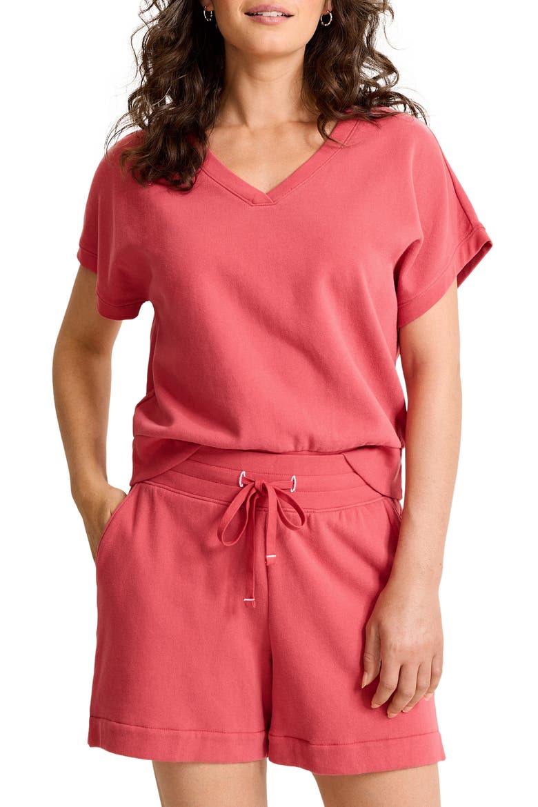 Marina Del Mar Short Sleeve Sweatshirt, Main, color, WILD GERANIUM
