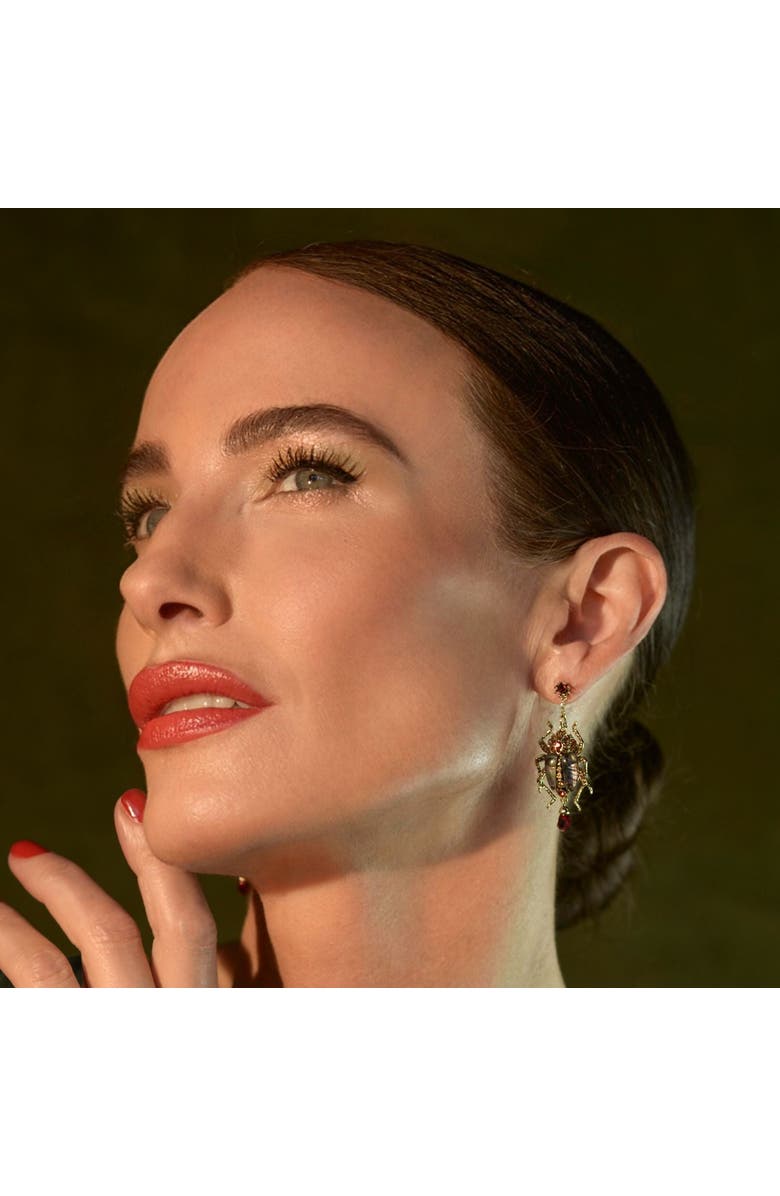 Bill Skinner Studio Bejewelled Beetle Statement Drop Earrings, Alternate, color, Bettle