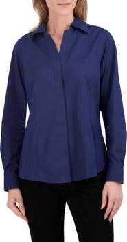 Foxcroft Taylor Non-Iron Long Sleeve Stretch Button-Up Shirt