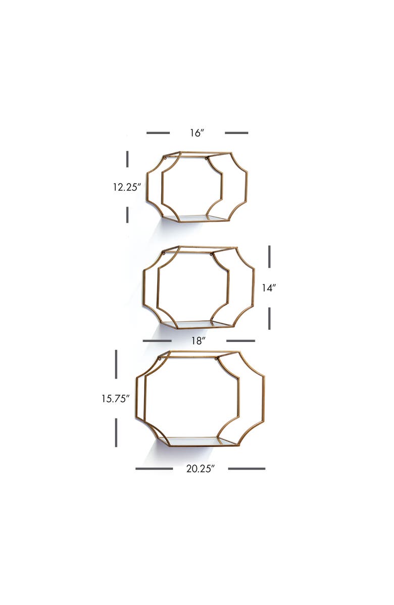 Napa Home & Garden Hudson Mirrored Wall Shelves Set of 3, Alternate, color,