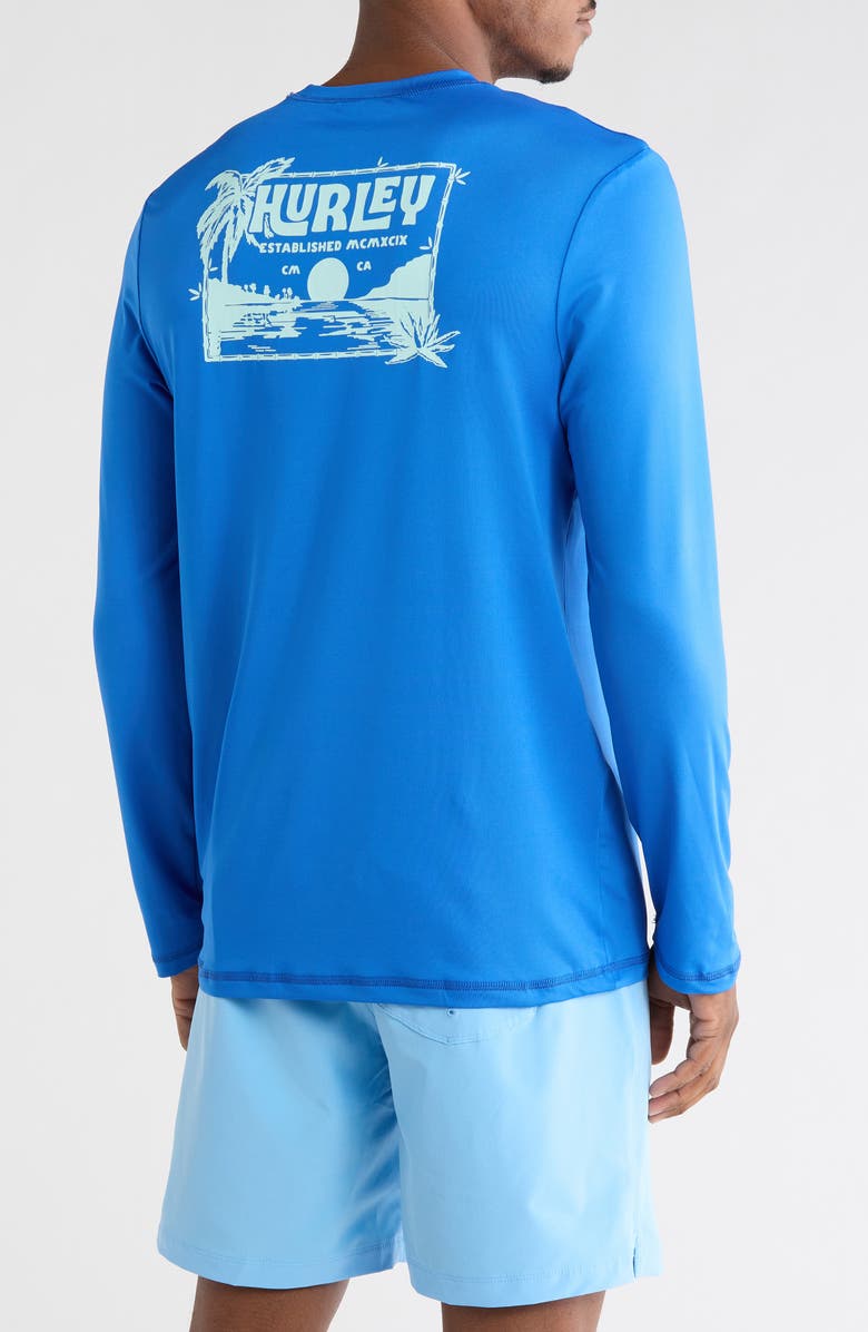 Hurley Island Vibes Long Sleeve Sunshirt, Alternate, color, Blue