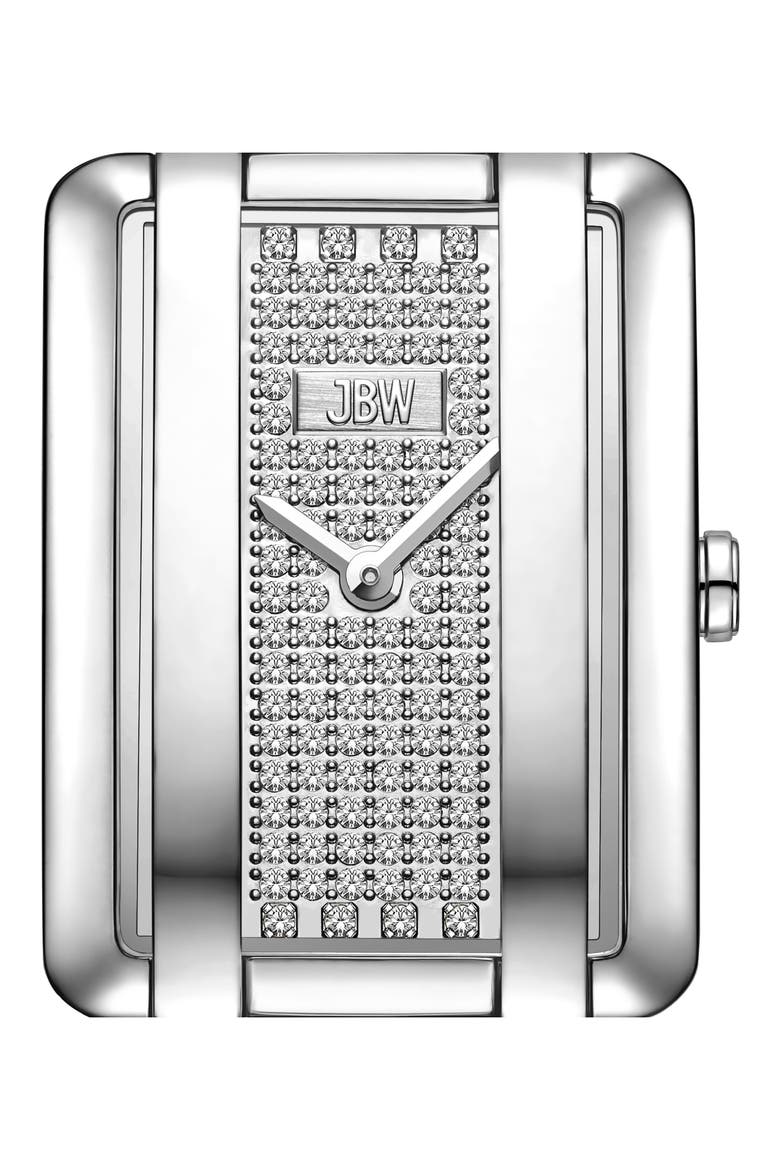 Mink Petite Lab Created Diamond Bracelet Watch, 23mm x 8mm, Alternate, color, SILVER/ SILVER