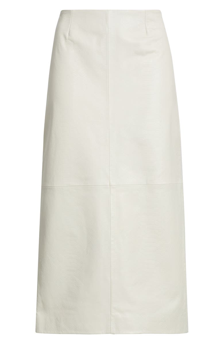 Nordstrom Croc Embossed Leather Pencil Midi Skirt, Main, color, Ivory Tofu