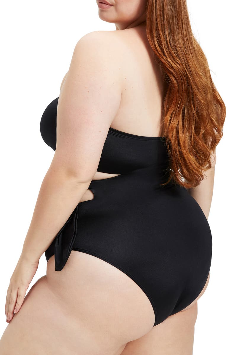 Good American Cutout One-Piece Swimsuit, Alternate, color, 