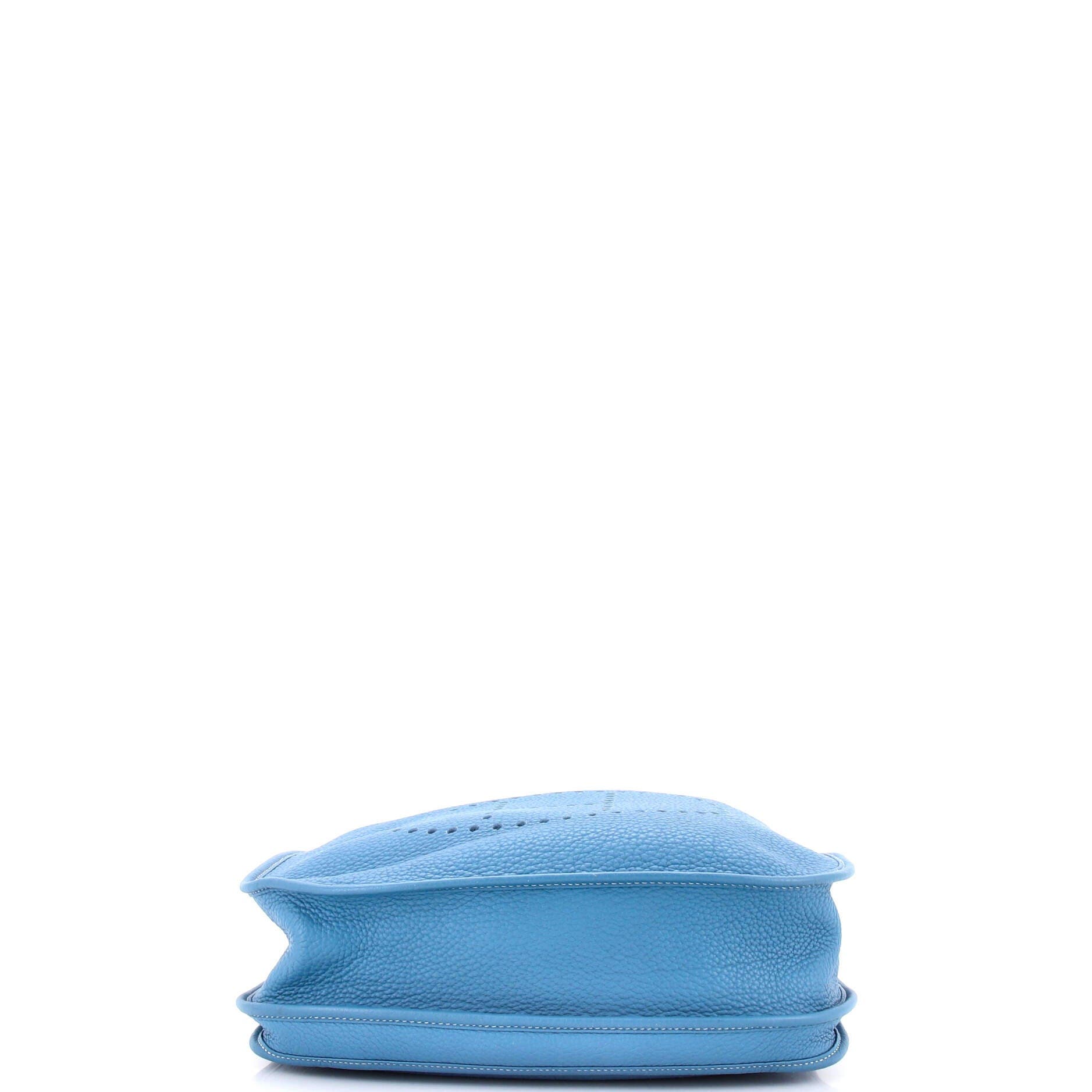 Pre-Owned Hermes Evelyne Bag Gen III Clemence GM, Alternate, color, Bleu Jean