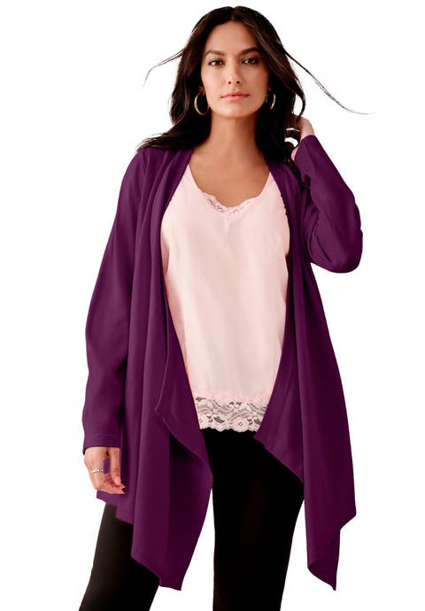 Plus Size Lightweight Handkerchief Hem Cardigan Sweater (Plus)