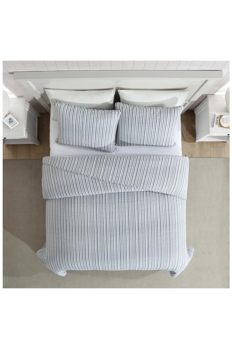 Coleridge Stripe Queen Quilt Set, Alternate, color, DARK BLUE