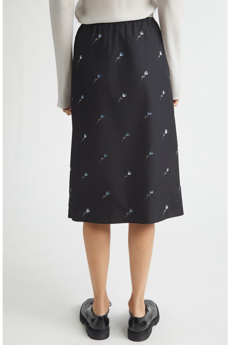 Floral Embroidered Poplin Skirt, Alternate, color, BLACK FLOWERS POPELINE