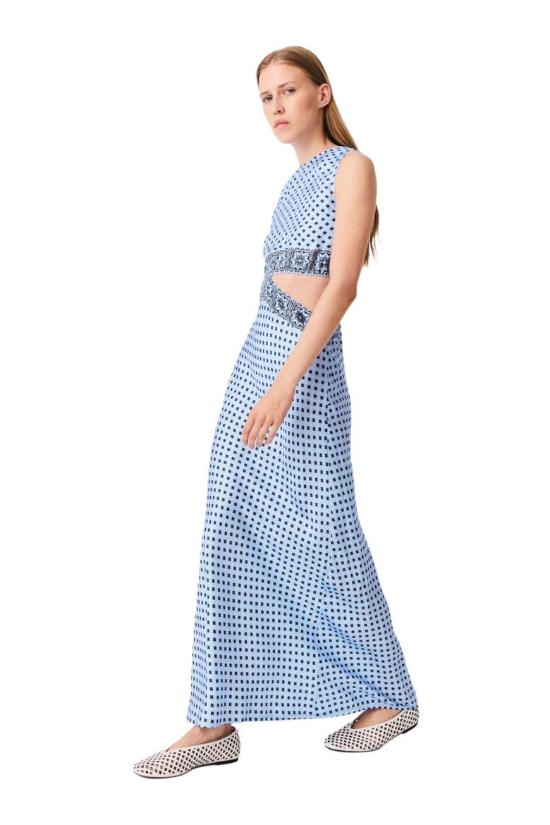 Patterned cutaway dress, Alternate, color, Light blue loungewear
