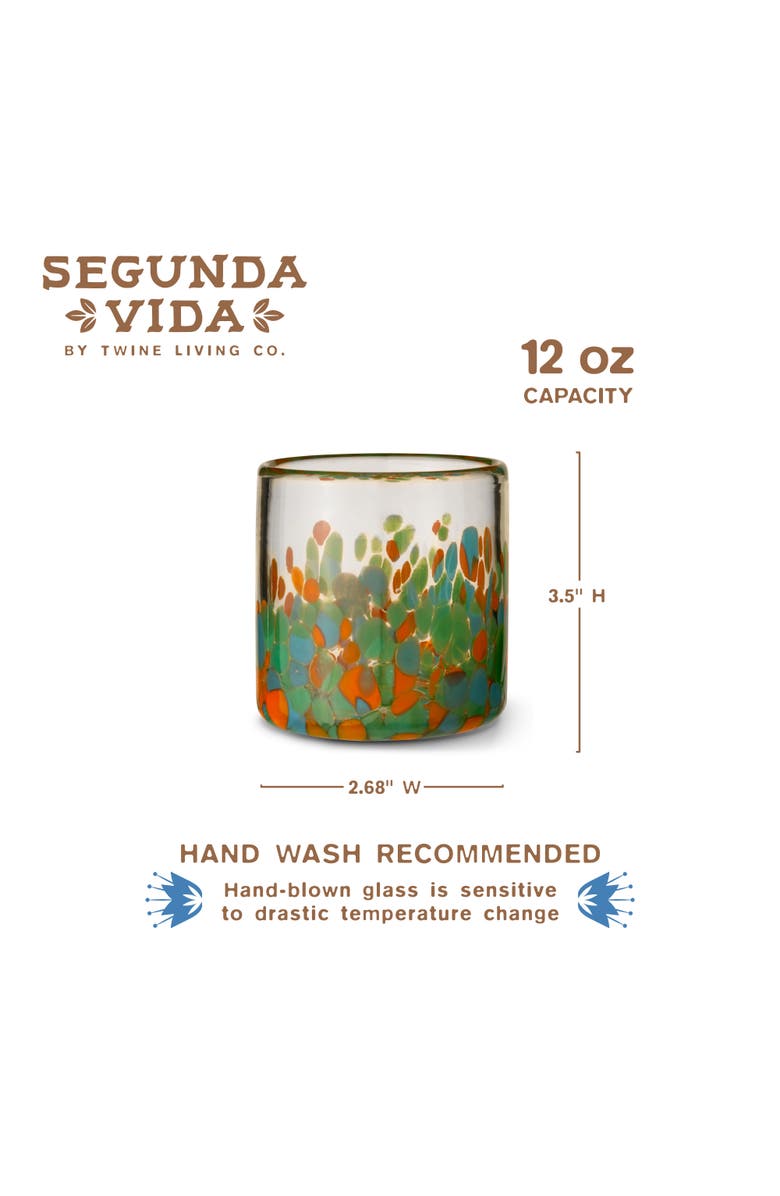 TWINE Segunda Vida Viajar Short Tumblers Set of 2, Alternate, color, Multicolor