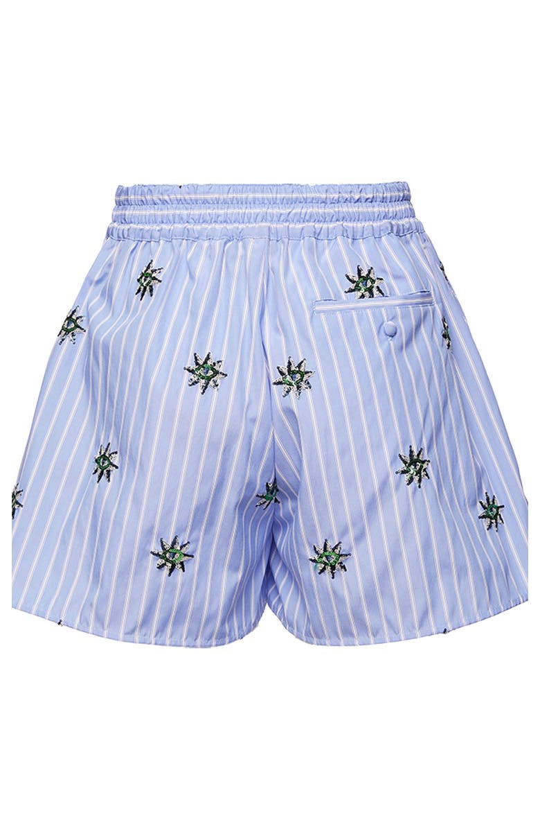 La DoubleJ Pull-Up Shorts Third Eye Embroidered Light Blue, Alternate, color, Third Eye Light Blue