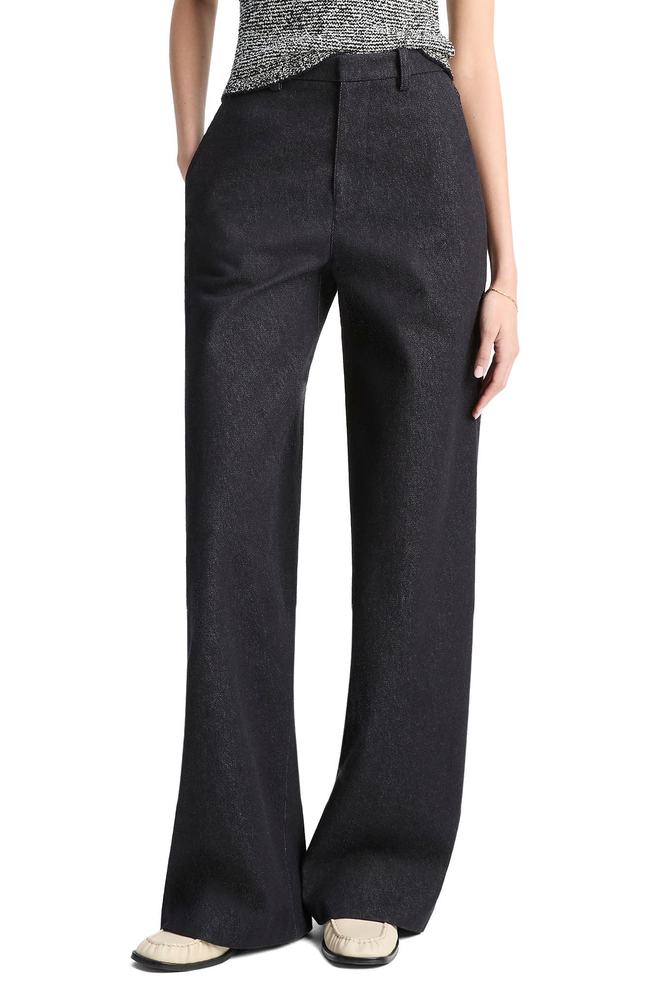 Cotton Twill Wide Leg Pants