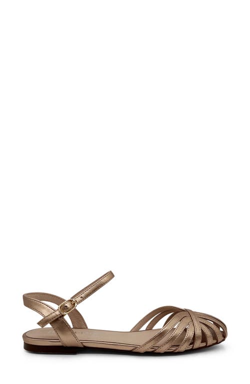 Chelsea Crew Cage Ankle Sandal In Gold Pu