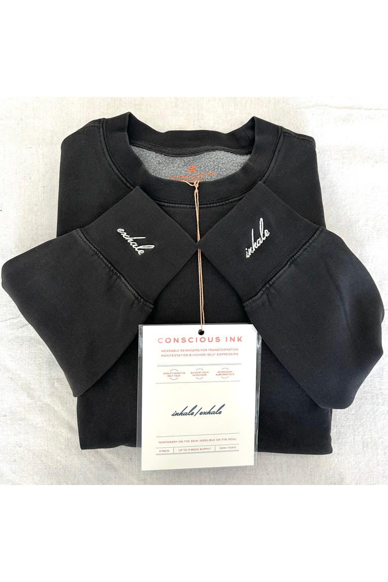 Inhale/Exhale Sweatshirt + Manifestation Kit, Main, color, Black