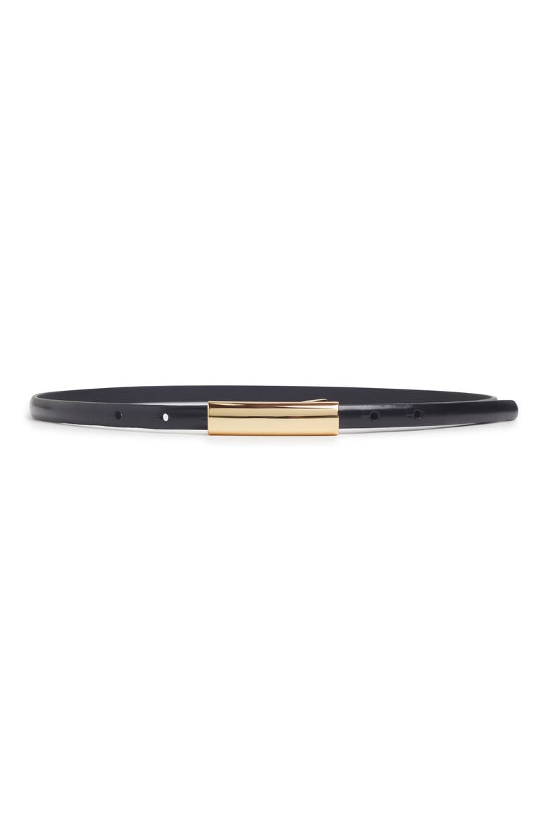 The Lady Leather Belt, Main, color, BLACK / GOLD