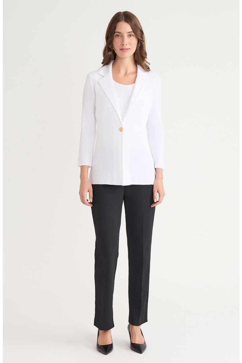 Three Quarter Sleeve High-Low Blazer, Alternate, color, WHITE